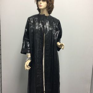 Unique rare snake skin black dressy coat size 10